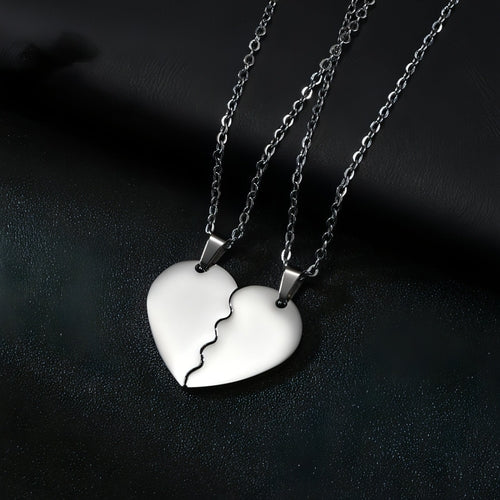 π Couple Heart Puzzle Necklace Γ’β¬?Two Halves, One Love